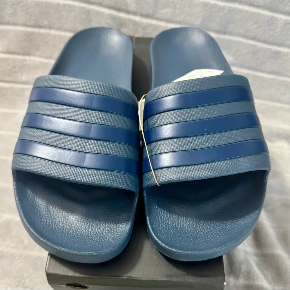 Adidas Adilette Aqua Navy Men’s Slides Size 11 - Picture 3 of 10